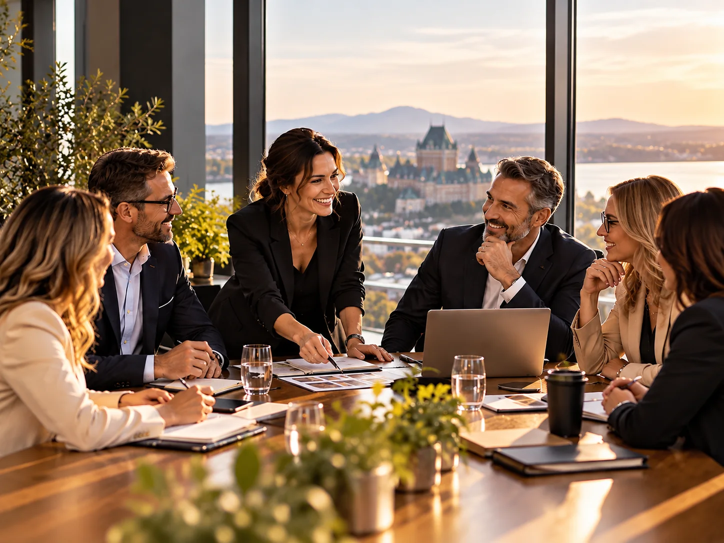 Équipe de direction réunie autour d'une table de travail