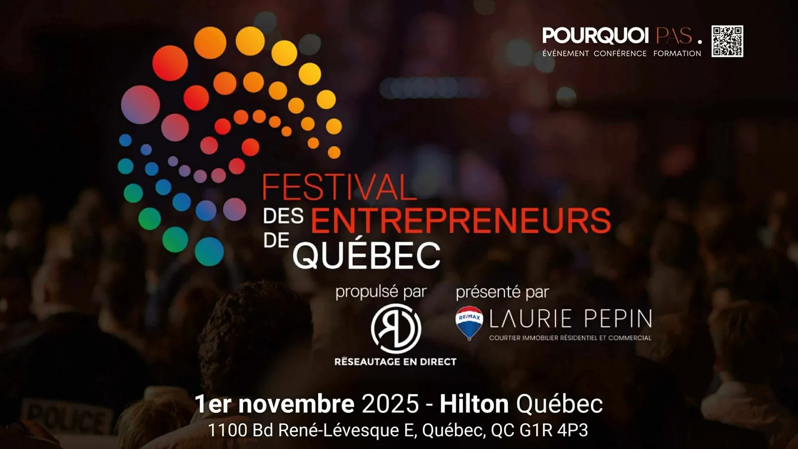 Affiche du Festival des entrepreneurs de Québec au Hilton Québec